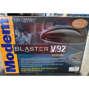 Creative Modem Blaster V.92 Serial External 56K Dial-Up Modem Retro PC NEW
